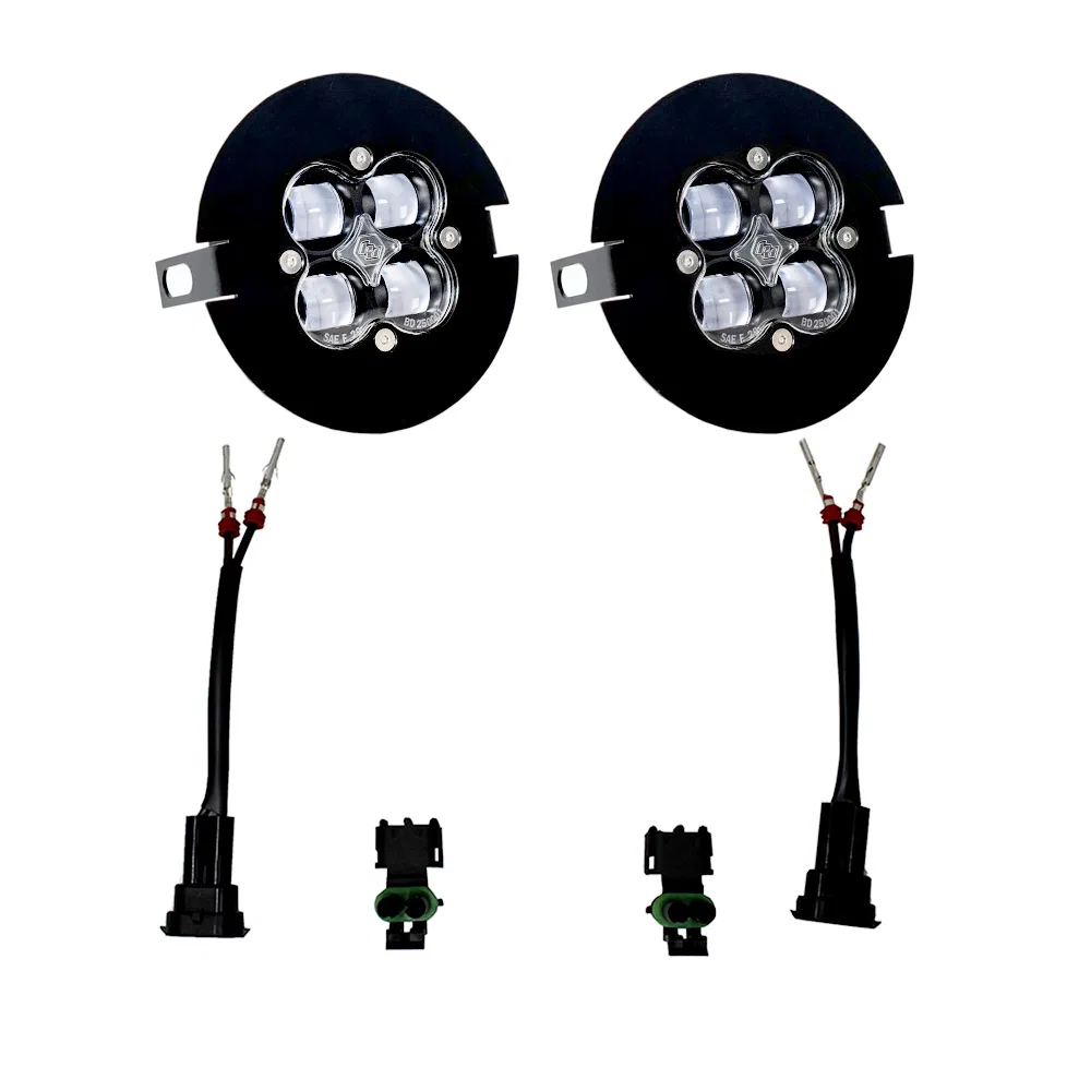 447702 – BAJA DESIGN Driving/ Fog Light, LED Round 29 Watt Fog Beam 2420 Lumens Clear Lens Black Housing Set Of 2 Wit...
